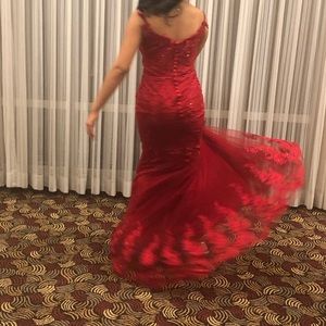 Burgundy/Red Mermaid prom dress